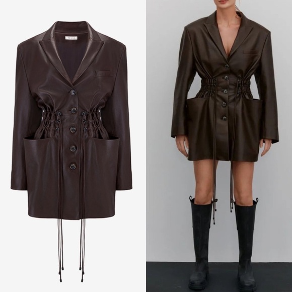 The Mannei Irbid leather blazer in brown size 38 (US 6) - Picture 13 of 15